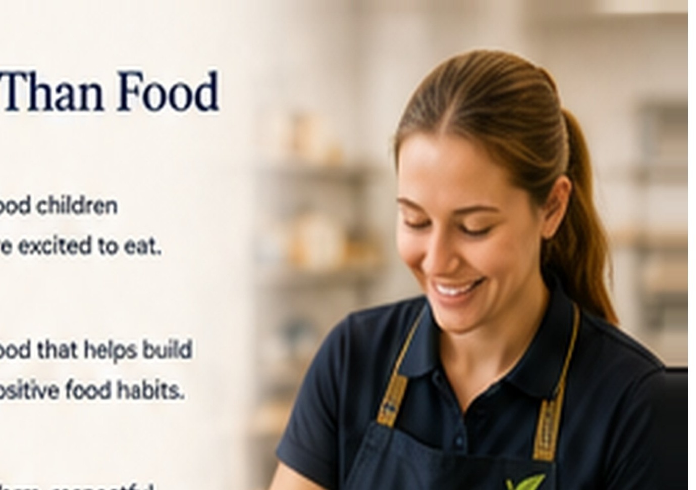 School Pantry team member working in a kitchen