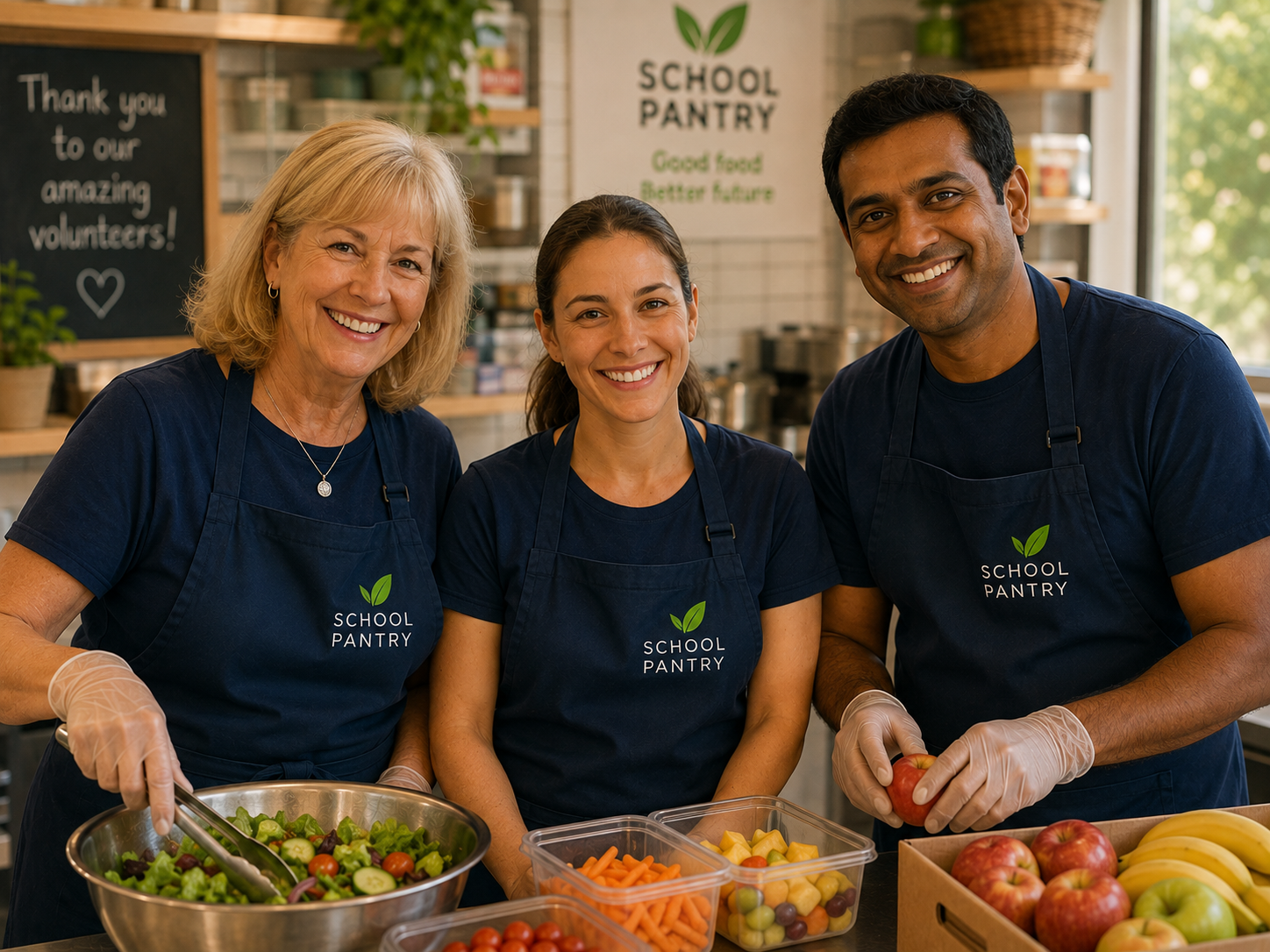 School Pantry team and volunteer